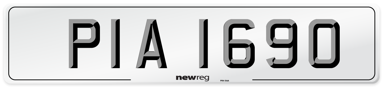 PIA 1690 Number Plate from New Reg